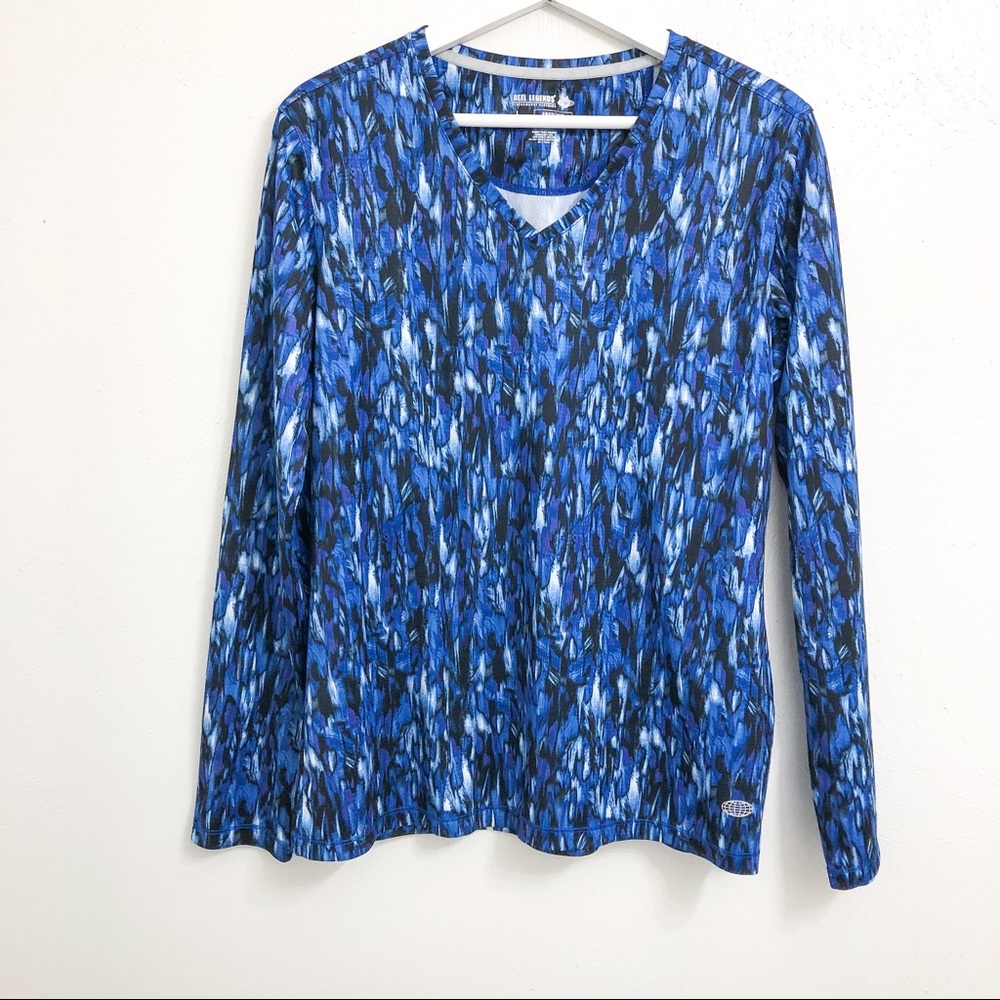 ☀️Reel Legends Blue Patterned Freeline Shirt